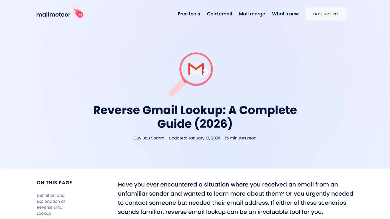 Reverse Gmail Lookup: A Complete Guide (2026)