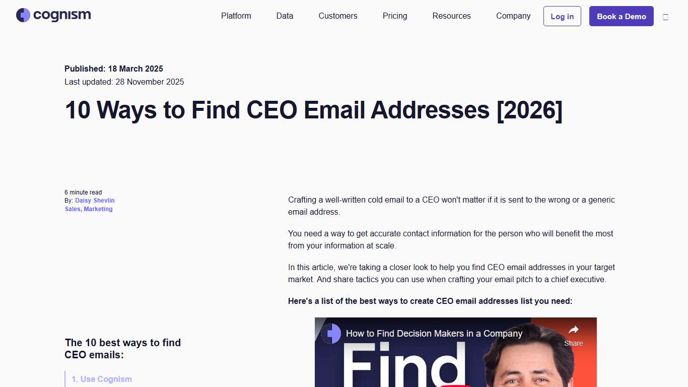 10 Ways to Find CEO Email Addresses [2026]